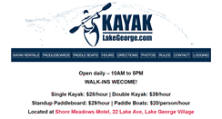 Desktop Screenshot of kayaklakegeorge.com